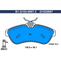 B1.G102-0687.2 GALFER Комплект гальмівних колодок дисковий гальм