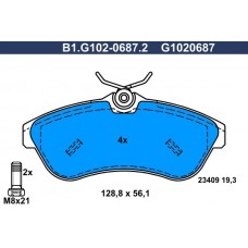 B1.G102-0687.2 GALFER Комплект гальмівних колодок дисковий гальм