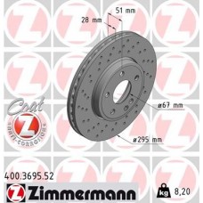 400.3695.52 ZIMMERMANN Гальмівний диск