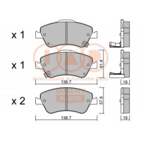 704-17196P IAP QUALITY PARTS Комплект гальмівних колодок дисковий гальм