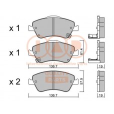 704-17196P IAP QUALITY PARTS Комплект гальмівних колодок дисковий гальм