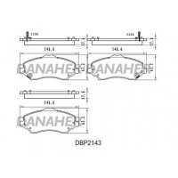 DBP2143 DANAHER Комплект гальмівних колодок дисковий гальм