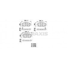 AB0055 BRAXIS Комплект гальмівних колодок дисковий гальм