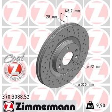 370.3088.52 ZIMMERMANN Гальмівний диск