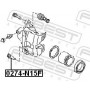 0274-N15F FEBEST Напрямний болт корпус скоби гальма