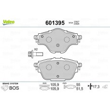 601395 VALEO Комплект гальмівних колодок дисковий гальм