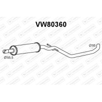 VW80360 VENEPORTE Середній глушник вихлопних газів