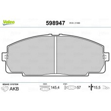 598947 VALEO Комплект гальмівних колодок дисковий гальм