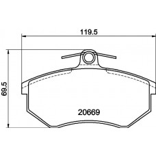 MDB3405 MINTEX Комплект гальмівних колодок дисковий гальм