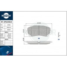 RT 2PD24810 ROTINGER Комплект гальмівних колодок дисковий гальм