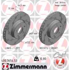 400.3654.53 ZIMMERMANN Гальмівний диск