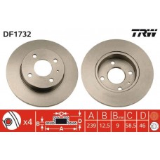DF1732 TRW Гальмівний диск