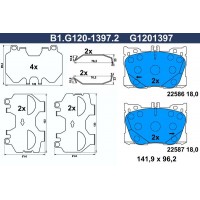 B1.G120-1397.2 GALFER КомплеК т гальмівних колодок, дискове гальмо