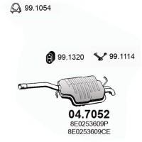 04.7052 ASSO Глушник вихлопних газів кінцевий