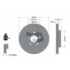 BDS1119 BENDIX Braking Гальмівний диск