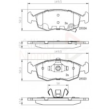 ADB32104 COMLINE Комплект гальмівних колодок дисковий гальм