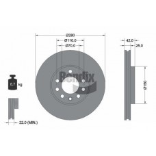 BDS1069 BENDIX Braking Гальмівний диск