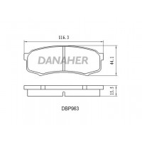 DBP963 DANAHER Комплект гальмівних колодок дисковий гальм