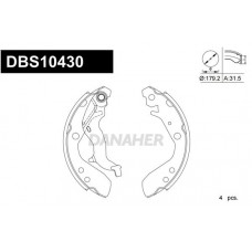 DBS10430 DANAHER Комплект гальмівних колодок