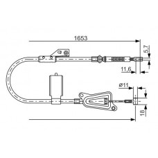 1 987 477 915 BOSCH Тросик, cтояночный тормоз