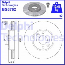 BG3762 DELPHI Гальмівний диск