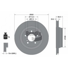 BDS1921 BENDIX Braking Гальмівний диск