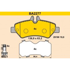 BA2277 BARUM Комплект гальмівних колодок дисковий гальм