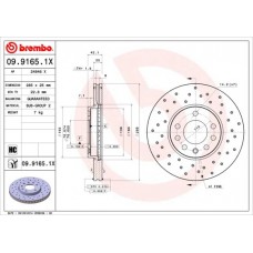 09.9165.1X BREMBO Гальмівний диск