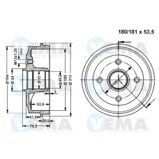 800850 VEMA Гальмівний барабан
