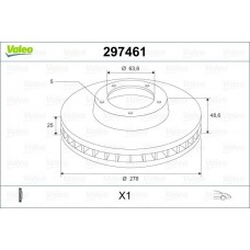 297461 VALEO Гальмівний диск