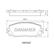 DBP2006 DANAHER Комплект гальмівних колодок дисковий гальм