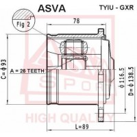 TYIU-GXR ASVA Шарнирный комплект, Привідний вал