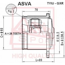 TYIU-GXR ASVA Шарнирный комплект, Привідний вал