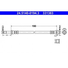 24.5140-0194.3 ATE Гальмівний шланг
