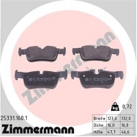 25331.160.1 ZIMMERMANN КомплеК т гальмівних колодок, дискове гальмо