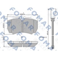 FO 912581 FOMAR Friction Комплект гальмівних колодок дисковий гальм