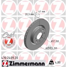 470.2409.20 ZIMMERMANN Гальмівний диск