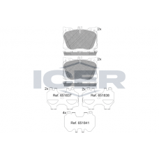 182282 ICER Комплект гальмівних колодок дисковий гальм