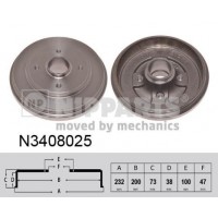 N3408025 NIPPARTS Гальмівний барабан