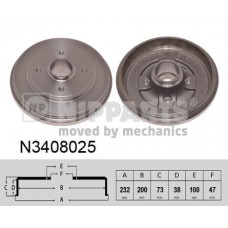 N3408025 NIPPARTS Гальмівний барабан