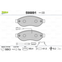 598891 VALEO КомплеК т гальмівних колодок, дискове гальмо