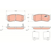 GDB3419 TRW Комплект гальмівних колодок дисковий гальм