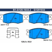 B1.G120-1033.2 GALFER КомплеК т гальмівних колодок, дискове гальмо