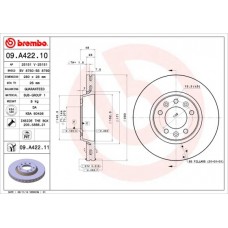 09.A422.10 BREMBO Гальмівний диск