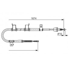 1 987 482 714 BOSCH Тросик, cтояночный тормоз
