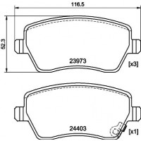 8DB 355 029-071 HELLA PAGID Комплект гальмівних колодок дисковий гальм