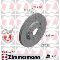 100.1242.52 ZIMMERMANN Гальмівний диск