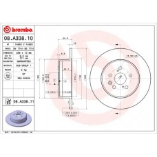 08.A338.11 BREMBO Гальмівний диск