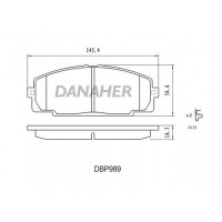 DBP989 DANAHER Комплект гальмівних колодок дисковий гальм