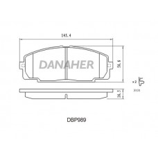DBP989 DANAHER Комплект гальмівних колодок дисковий гальм